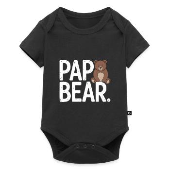 Papa Bear – Fun Design for Fathers - Baby Premium short-sleeve bodysuit - black - Front