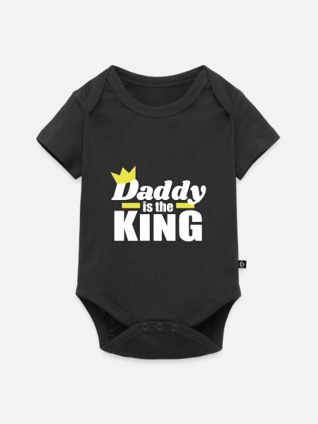 Dad Daughter / Son Daddy is the King - Baby Premium short-sleeve bodysuit - black
