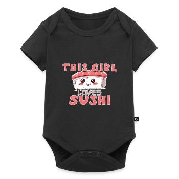 Kawaii Japanese Food Salmon Salmon Sushi Roll - Body à manches courtes Premium Bébé - noir - Devant