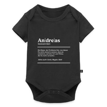 Andreas Name Definition Design für stolze Andreas - Baby Premium Kurzarmbody - Schwarz - Vorne