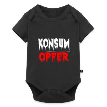 Konsumopfer Konsument Konsumieren Kaufsucht - Baby Premium Kurzarmbody - Schwarz - Vorne