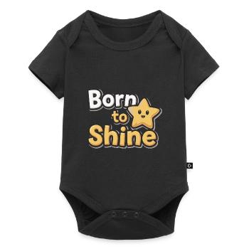 Né pour briller – Strahlender Stern - Body à manches courtes Premium Bébé - noir - Devant