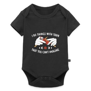 I Do Things With Yarn You Can't Imagine Knitting - Baby Premium short-sleeve bodysuit - black - Front