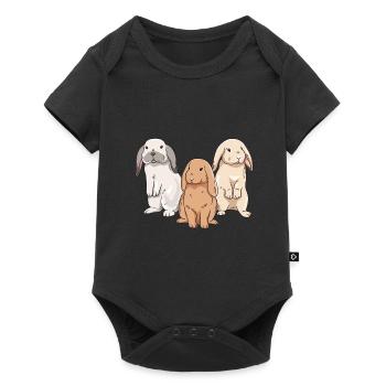 Conception de lapin mignon pour les propriétaires de lapins - Body à manches courtes Premium Bébé - noir - Devant