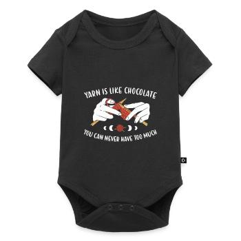 Yarn Is Like Chocolate Knitting - Baby Premium short-sleeve bodysuit - black - Front