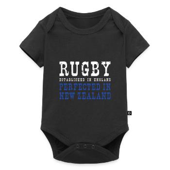 Rugby Perfected In New Zealand Rugby - Baby Premium Kurzarmbody - Schwarz - Vorne