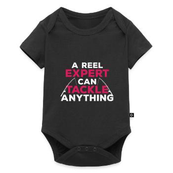 Fishing Angler Fishing Fishing Rod Fishing Fish - Baby Premium short-sleeve bodysuit - black - Front