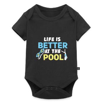 Nageurs Natation 50 mètres piste Brasse - Body à manches courtes Premium Bébé - noir - Devant