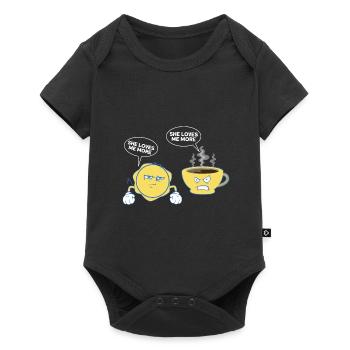 Broderie au point de croix au point de croix - Body à manches courtes Premium Bébé - noir - Devant