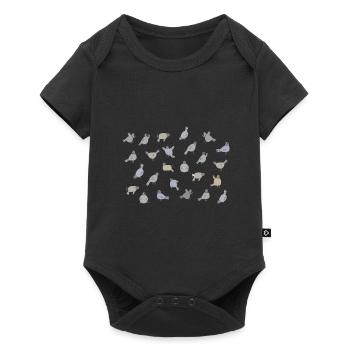 Cute dove pattern design for pigeon lovers - Baby Premium short-sleeve bodysuit - black - Front