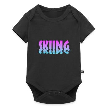 Skiing - Baby Premium Kurzarmbody - Schwarz - Vorne