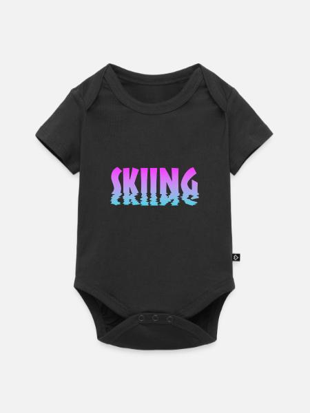 Skiing - Baby Premium Kurzarmbody - Schwarz