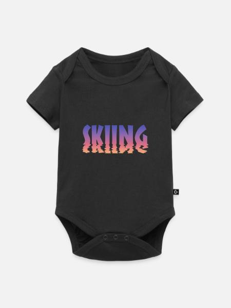 Skiing - Baby Premium Kurzarmbody - Schwarz