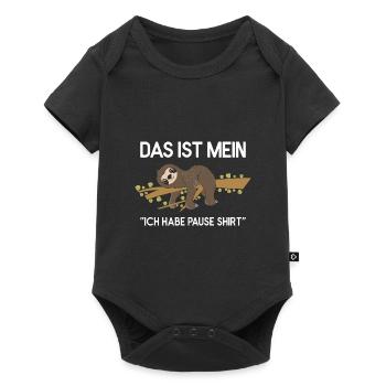 Sloth Faulenzer Süßes Faultier Geschenk - Baby Premium Kurzarmbody - Schwarz - Vorne
