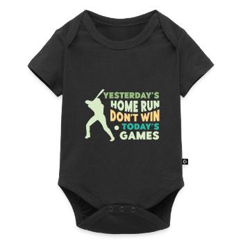 Baseball Baseball Bat Catch Ball - Body à manches courtes Premium Bébé - noir - Devant