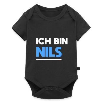 Nils Name Spruch für stolze Nils - Baby Premium Kurzarmbody - Schwarz - Vorne