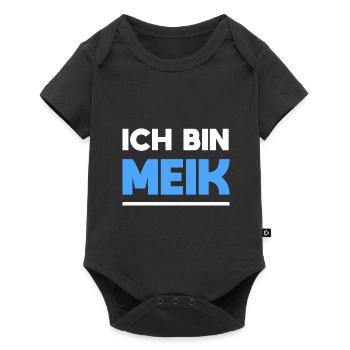 Meik Name Spruch für stolze Meiks - Baby Premium Kurzarmbody - Schwarz - Vorne