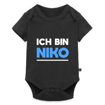Niko Name Spruch für stolze Nikos - Baby Premium Kurzarmbody - Schwarz - Vorne