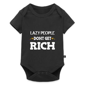 Lazy people don't get rich - Baby Premium short-sleeve bodysuit - black - Front