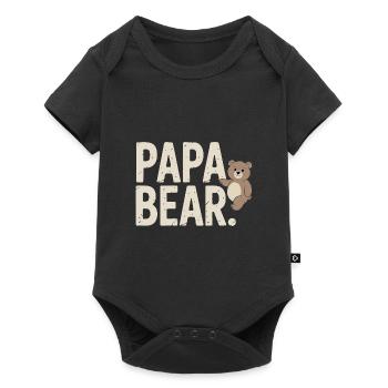 Papa Bear – Fun Design for Fathers - Baby Premium short-sleeve bodysuit - black - Front