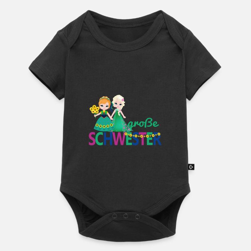 große Schwester Mädchen Blumenstrauß - Baby Premium Kurzarmbody - Schwarz
