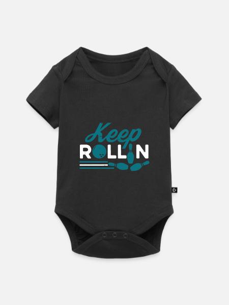 Bowling Bowlingkugel Bowlingbahn Strike - Baby Premium Kurzarmbody - Schwarz