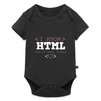 HTML Editor Hypertext Markup Language Web Document - Body à manches courtes Premium Bébé - noir - Devant