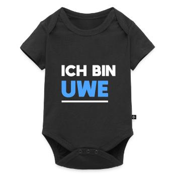Uwe Name Spruch für stolze Uwes - Baby Premium Kurzarmbody - Schwarz - Vorne