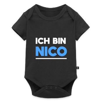 Nico Name Spruch für stolze Nicos - Baby Premium Kurzarmbody - Schwarz - Vorne