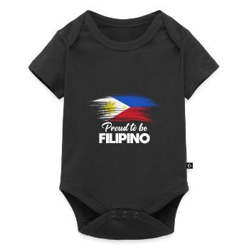 Flaggendesign für stolze Pinoys - Baby Premium Kurzarmbody - Schwarz - Vorne