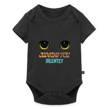 Cat - I condemn you in silence - Baby Premium short-sleeve bodysuit - black - Front