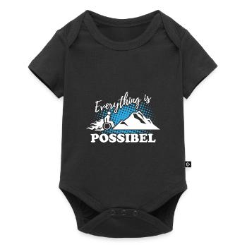 Fauteuil roulant sur la montagne - Tout est possible - Body à manches courtes Premium Bébé - noir - Devant