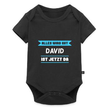 David Name Design für stolze Davids - Baby Premium Kurzarmbody - Schwarz - Vorne
