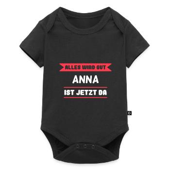 Anna Name Design für stolze Annas - Baby Premium Kurzarmbody - Schwarz - Vorne