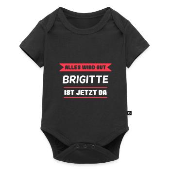 Brigitte Name Design für stolze Brigittes - Baby Premium Kurzarmbody - Schwarz - Vorne