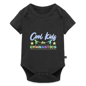 Gymnastik Turnen Turner - Baby Premium Kurzarmbody - Schwarz - Vorne