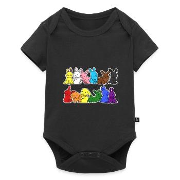 Pride Progress Flag Rabbit Equality - Baby Premium short-sleeve bodysuit - black - Front