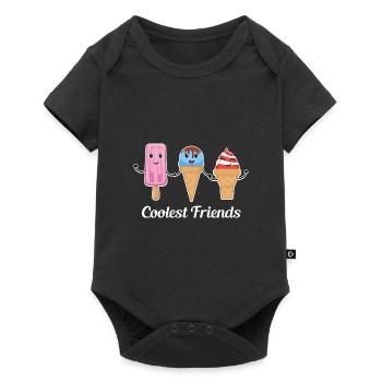 Eis Sommer Eis Cream Lustiges Kinder Eis Am Stiel - Baby Premium Kurzarmbody - Schwarz - Vorne