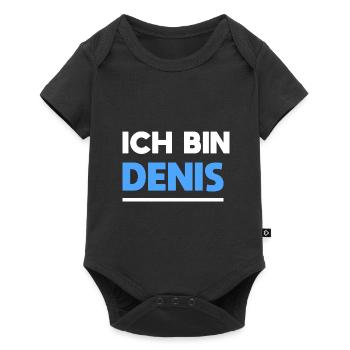 Denis Name Spruch für stolze Denis - Baby Premium Kurzarmbody - Schwarz - Vorne