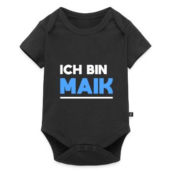 Maik Name Spruch für stolze Maiks - Baby Premium Kurzarmbody - Schwarz - Vorne