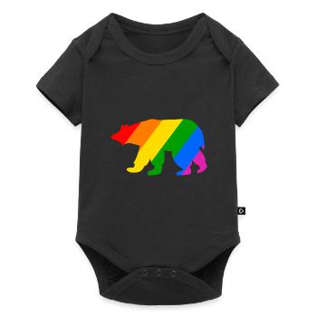 Ours polaire arc-en-ciel - Body à manches courtes Premium Bébé - noir - Devant
