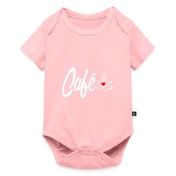 Kaffee Café - Baby Premium Kurzarmbody - Rosa - Vorne