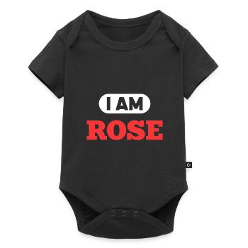Rosenname Spruch für stolze Rosen - Baby Premium Kurzarmbody - Schwarz - Vorne
