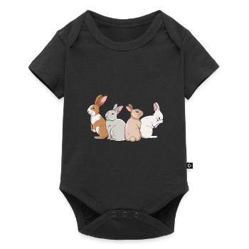 Conception de lapin mignon pour les propriétaires de lapins - Body à manches courtes Premium Bébé - noir - Devant
