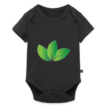 Nature green Leaves design for proud vegans - Baby Premium short-sleeve bodysuit - black - Front
