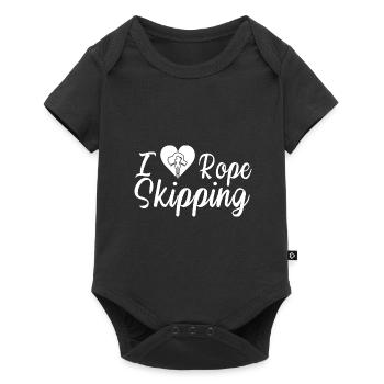 I Heart Rope Skipping Design für Seilspringer - Baby Premium Kurzarmbody - Schwarz - Vorne