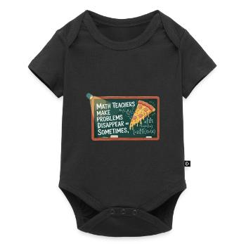 Funny Math Teacher Design Pizza & Problem Solving - Baby Premium short-sleeve bodysuit - black - Front