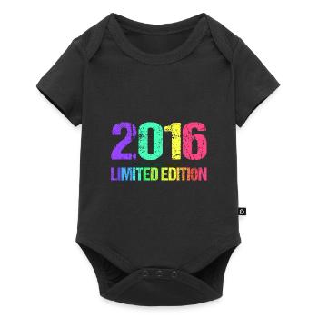 2016 Limited Edition Jahrgang 16er Retro Jahrgang - Baby Premium Kurzarmbody - Schwarz - Vorne