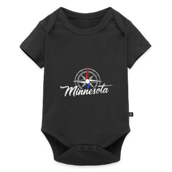 Compass Minnesota Design für stolze Minnesotaner - Baby Premium Kurzarmbody - Schwarz - Vorne