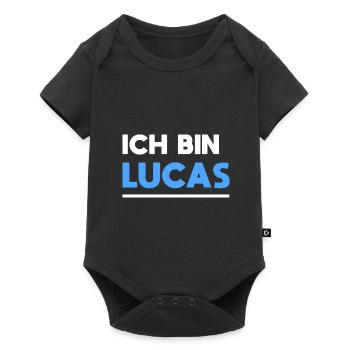 Lucas Name Spruch für stolze Lucas - Baby Premium Kurzarmbody - Schwarz - Vorne